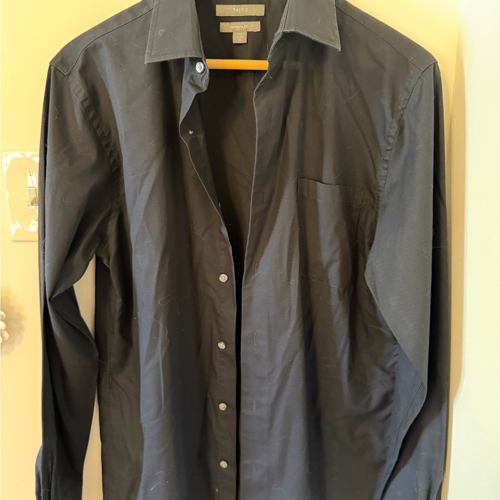 Apt. 9 Black Modern Fit Button-Up Shirt
